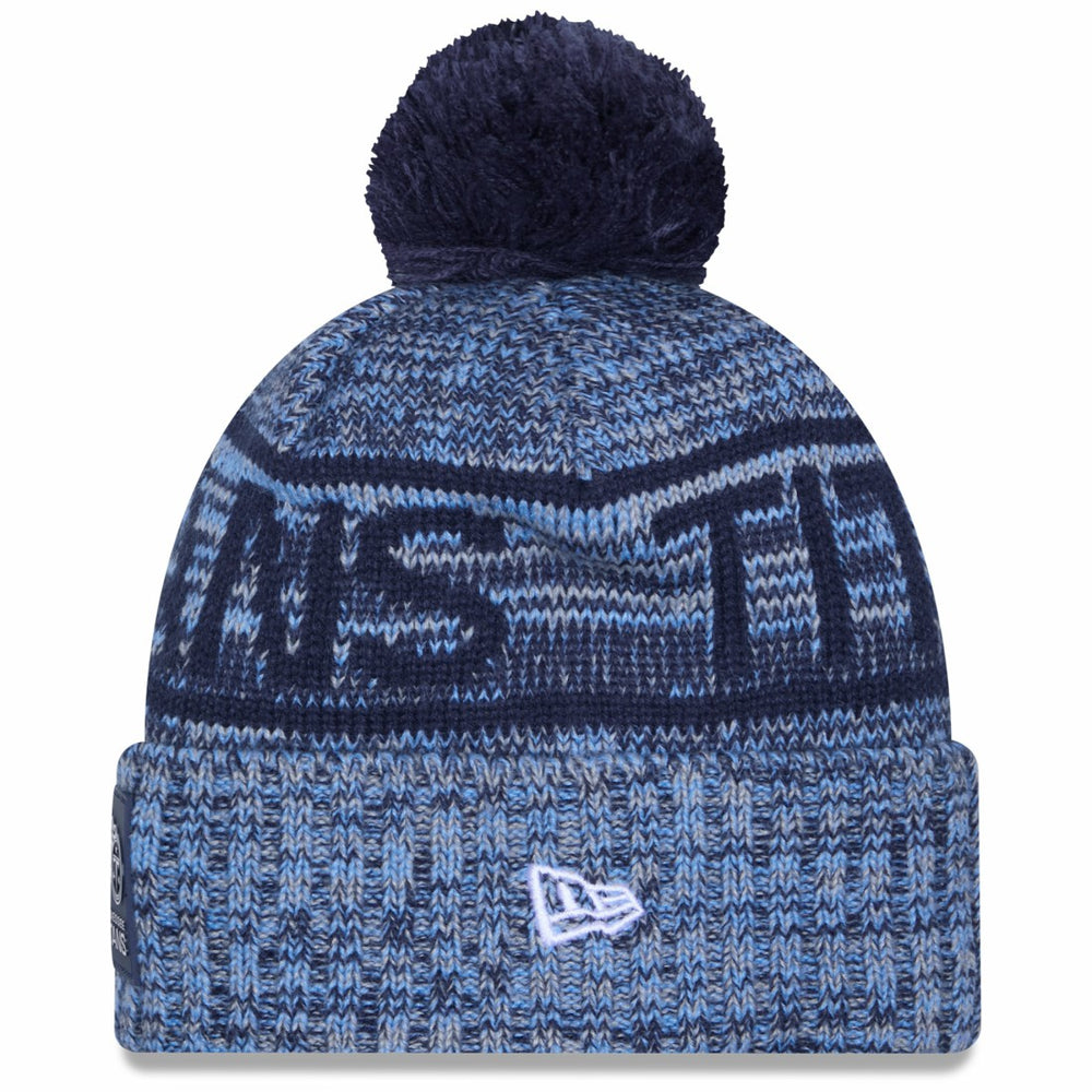 Tennessee Titans New Era 2025 Sideline Cold Weather Cuffed Knit Hat with Pom Light Blue - NFL
