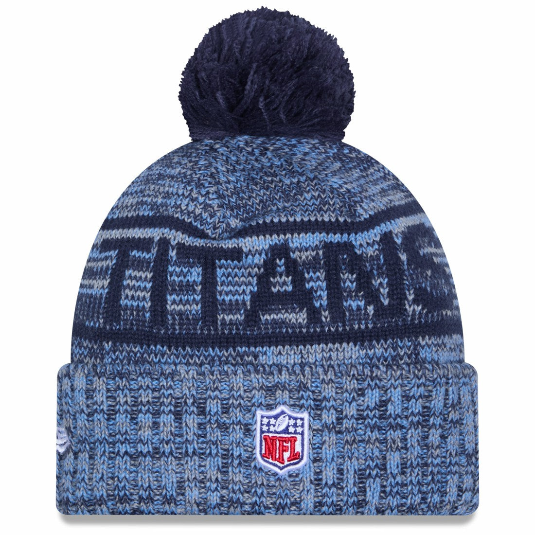 Tennessee Titans New Era 2025 Sideline Cold Weather Cuffed Knit Hat with Pom Light Blue - NFL