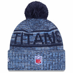 Tennessee Titans New Era 2025 Sideline Cold Weather Cuffed Knit Hat with Pom Light Blue - NFL
