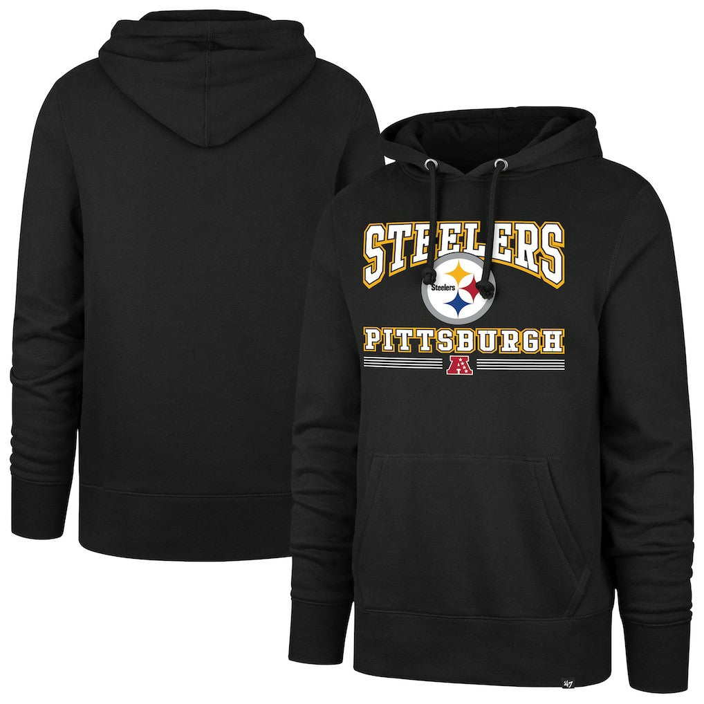 Pittsburgh Steelers '47 Packed House Headline Pullover Hoodie Black - 47 brand