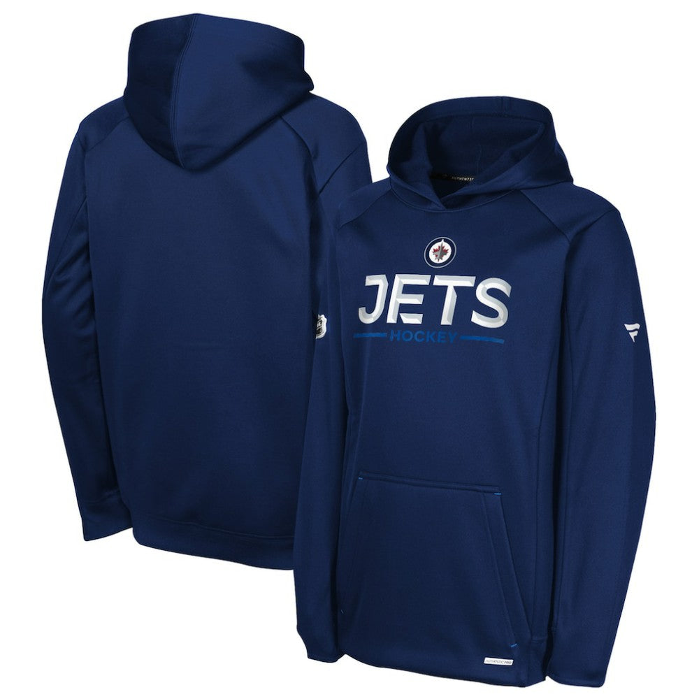 Winnipeg Jets - Fanatics Youth Authentic Pro Rink Raglan Hoodie Navy