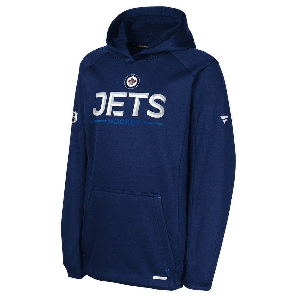Winnipeg Jets - Fanatics Youth Authentic Pro Rink Raglan Hoodie Navy