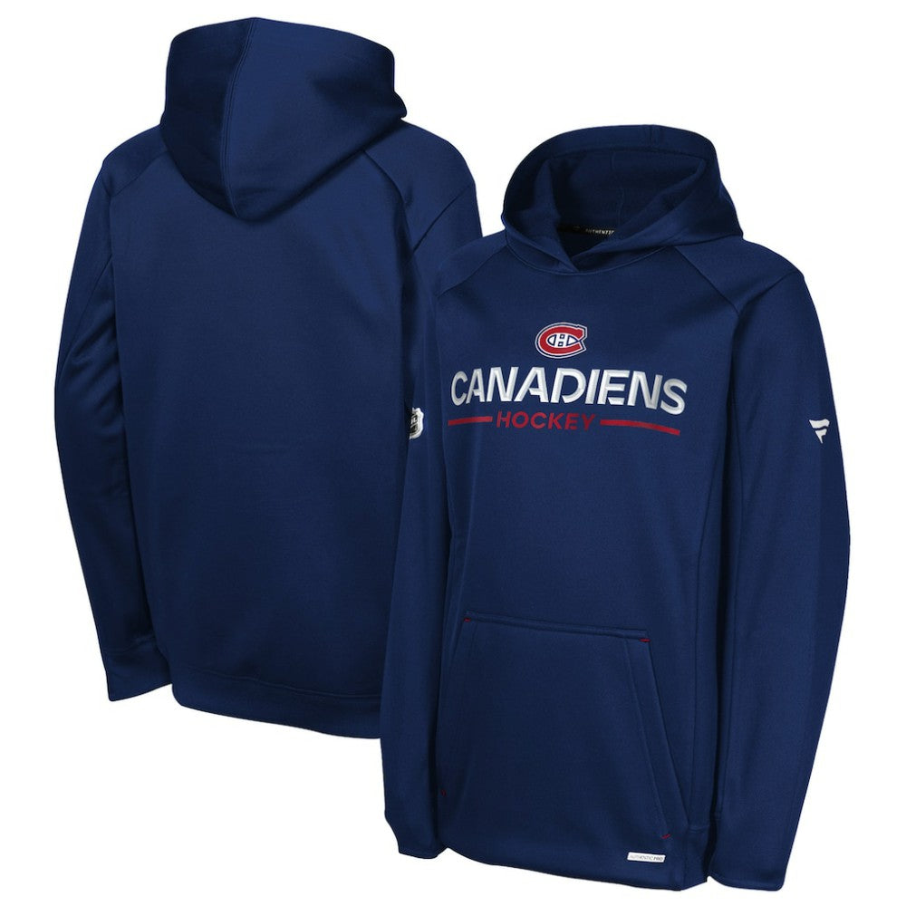 Montreal Canadiens - Fanatics Youth Authentic Pro Rink Raglan Hoodie Navy