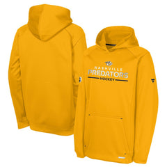 Nashville Predators - Fanatics Youth Authentic Pro Rink Raglan Hoodie Gold