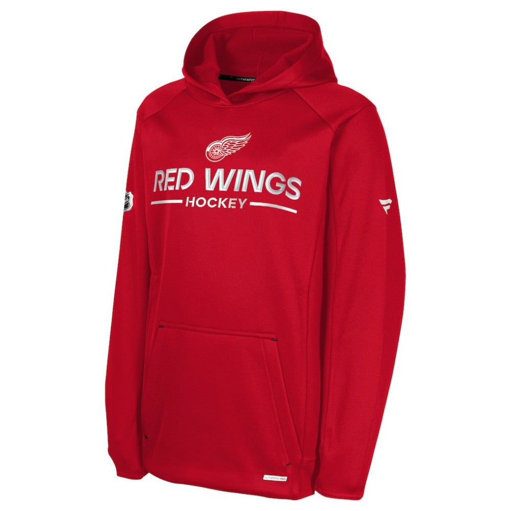 Detroit Red Wings - Fanatics Youth Authentic Pro Rink Raglan Hoodie Red