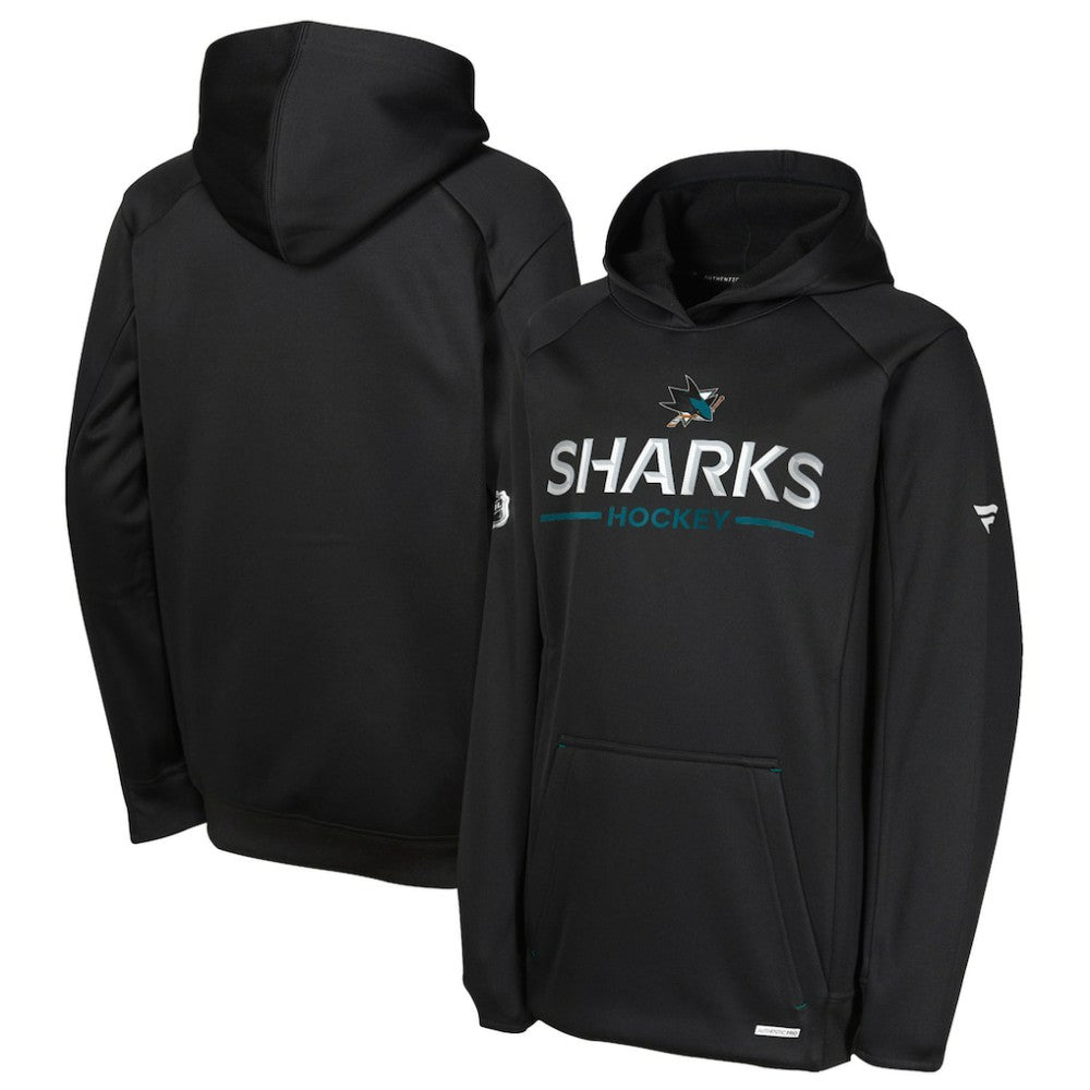 San Jose Sharks - Fanatics Youth Authentic Pro Rink Raglan Hoodie Black