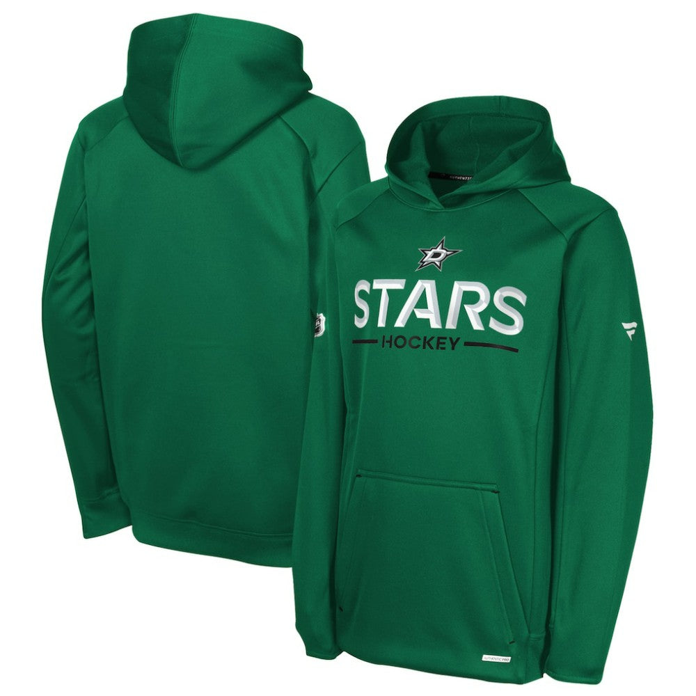 Dallas Stars - Fanatics Youth Authentic Pro Rink Raglan Hoodie Kelly Green