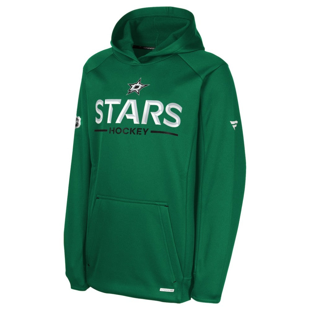 Dallas Stars - Fanatics Youth Authentic Pro Rink Raglan Hoodie Kelly Green