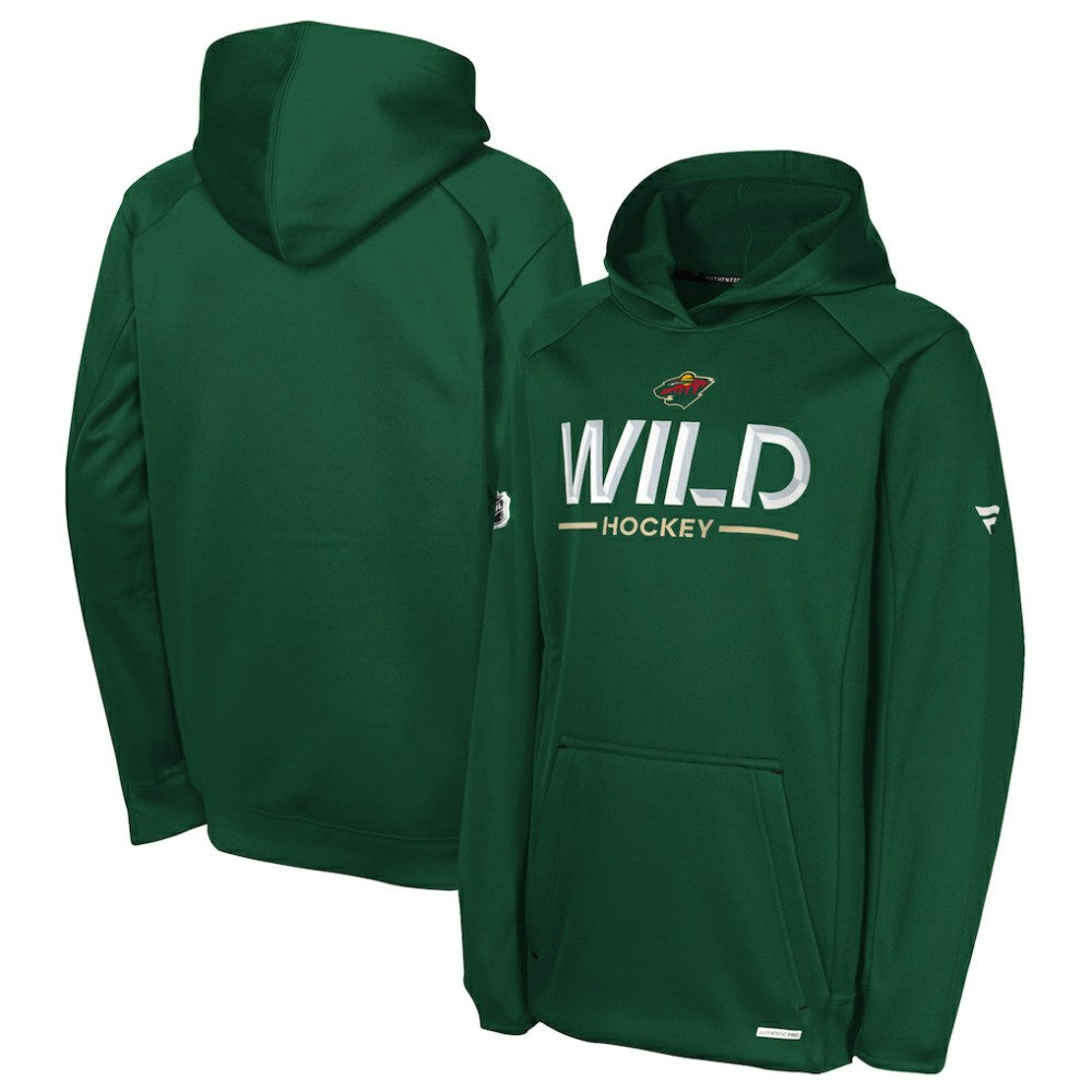 Minnesota Wild - Fanatics Youth Authentic Pro Rink Raglan Hoodie Green