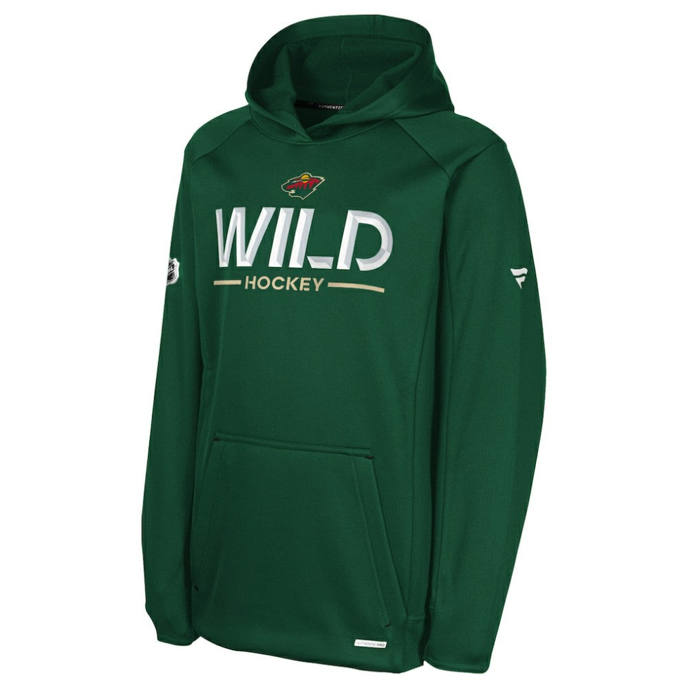 Minnesota Wild - Fanatics Youth Authentic Pro Rink Raglan Hoodie Green