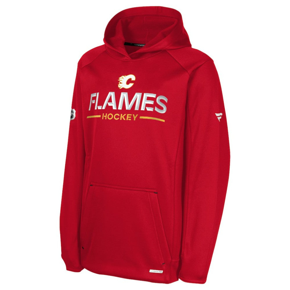 Calgary Flames - Fanatics Youth Authentic Pro Rink Raglan Hoodie Red
