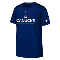 Vancouver Canucks - Fanatics Youth Authentic Pro Wordmark T-Shirt Blue