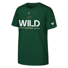 Minnesota Wild - Fanatics Youth Authentic Pro Wordmark T-Shirt Green