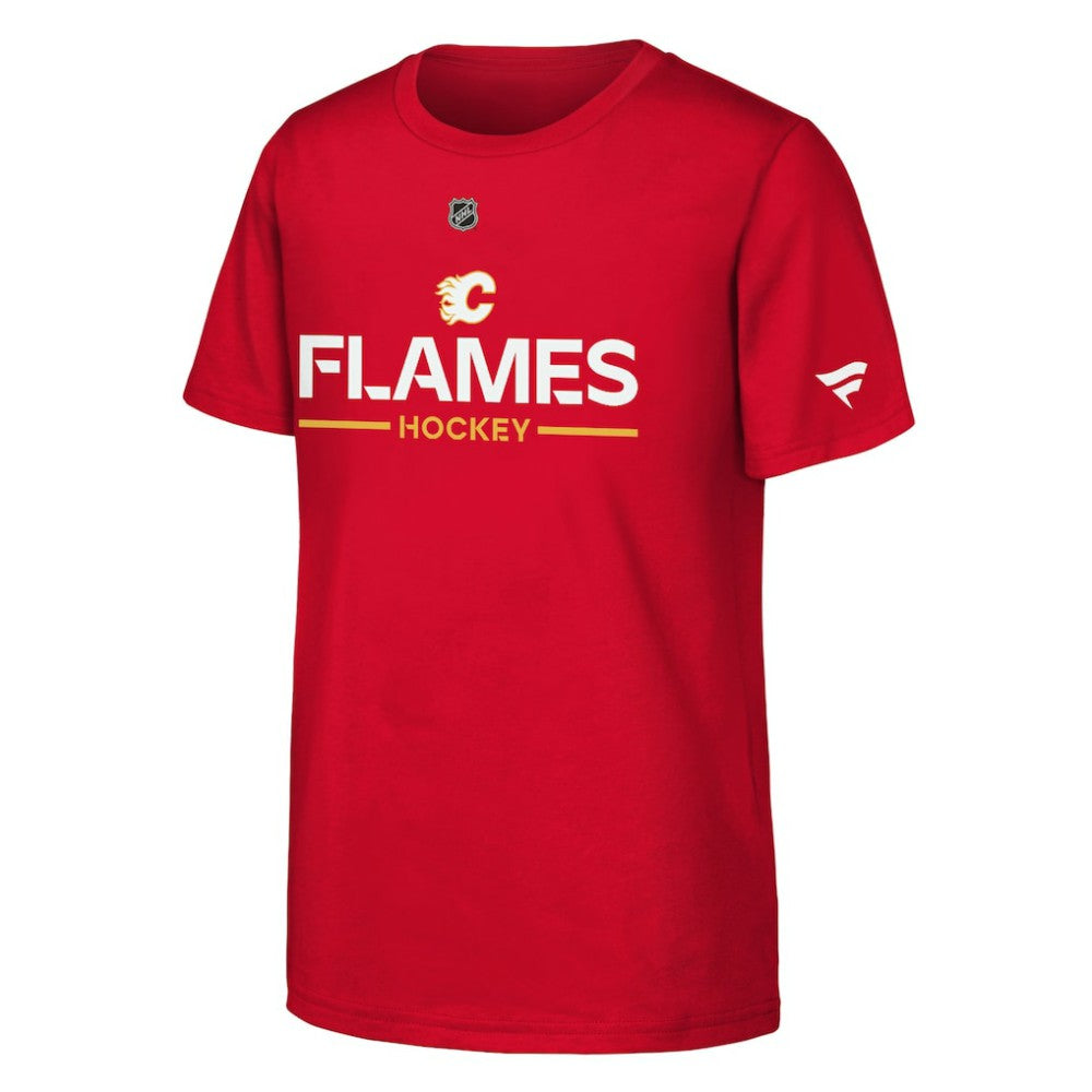 Calgary Flames - Fanatics Youth Authentic Pro Wordmark T-Shirt Red