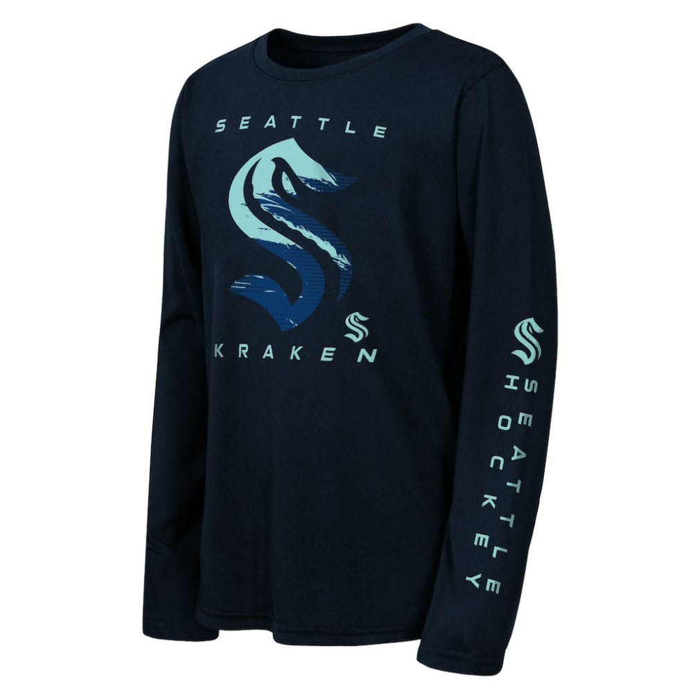 Seattle Kraken Outerstuff Youth Seize the Win Long Sleeve T-Shirt Deep Sea Blue
