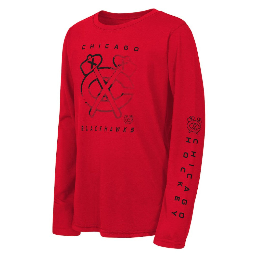 Chicago Blackhawks Outerstuff Youth Seize the Win Long Sleeve T-Shirt Red
