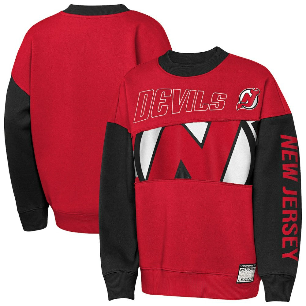 New Jersey Devils - Outerstuff Youth Impact Player Sweatshirt Red/Black