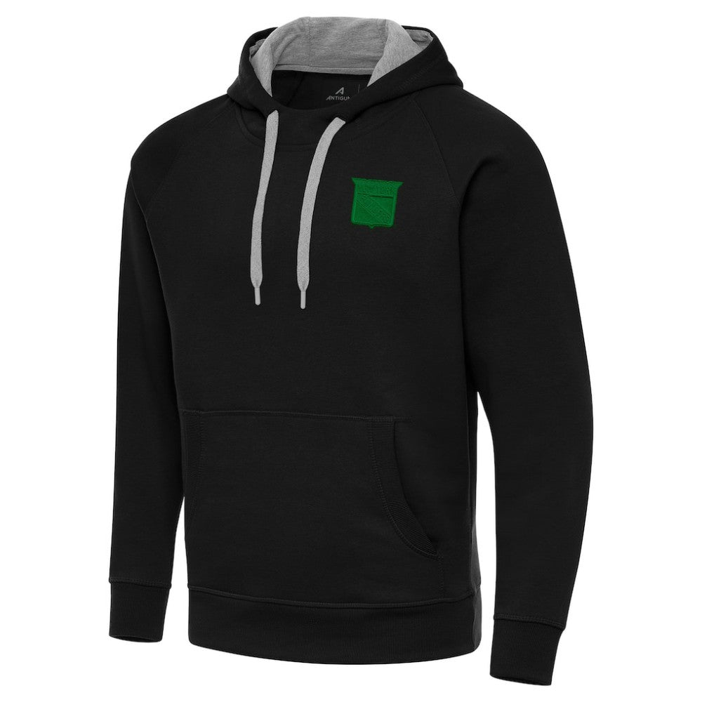 New York Rangers Antigua St. Patrick's Day Victory Pullover Hoodie Black