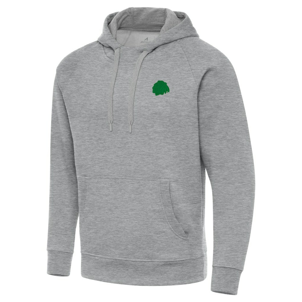 Chicago Blackhawks Antigua St. Patrick's Day Victory Pullover Hoodie Heather Gray