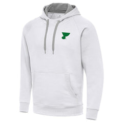 St. Louis Blues - Antigua St. Patrick's Day Victory Pullover Hoodie White