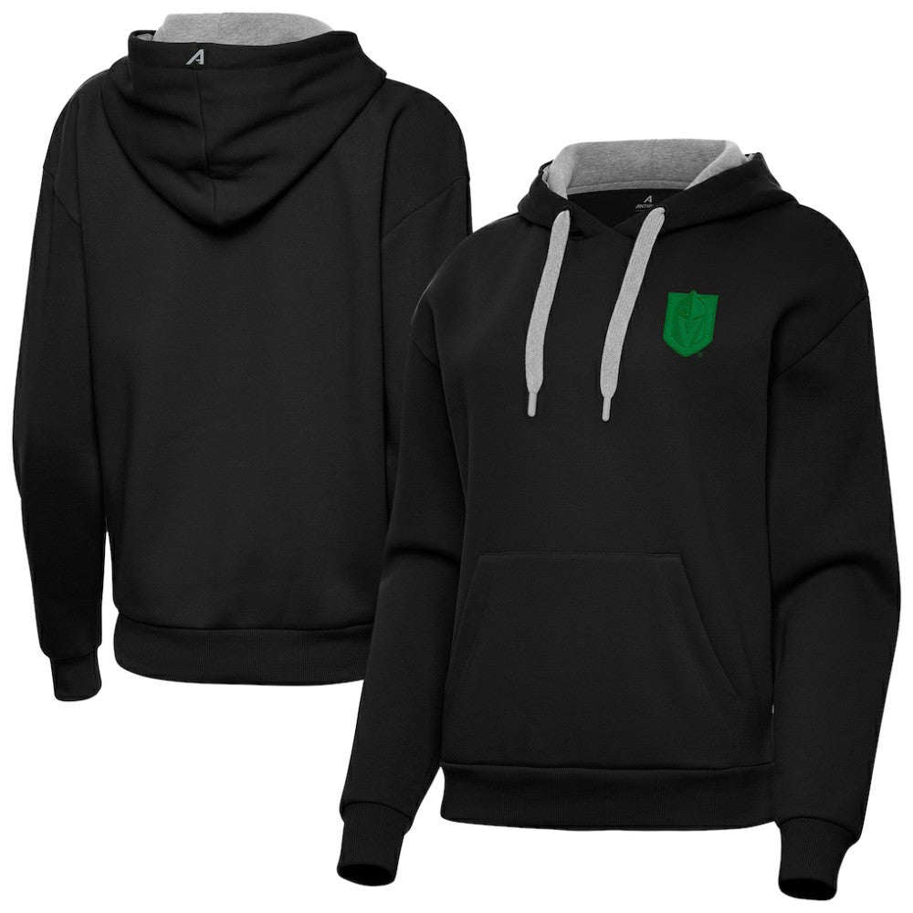 Vegas Golden Knights Antigua Women's St. Patrick's Day Victory Pullover Hoodie Black