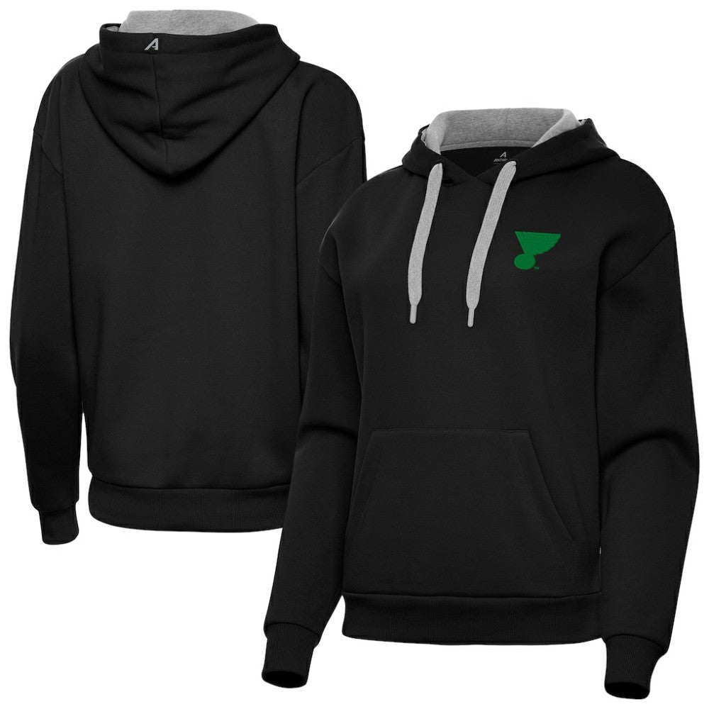 St. Louis Blues - Antigua Women's St. Patrick's Day Victory Pullover Hoodie Black