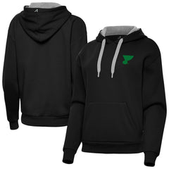 St. Louis Blues - Antigua Women's St. Patrick's Day Victory Pullover Hoodie Black