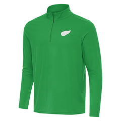Detroit Red Wings - Antigua St. Patrick Intent Quarter-Zip Pullover Top Kelly Green