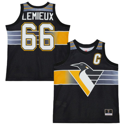 Mario Lemieux Pittsburgh Penguins Mitchell & Ness Unisex Maxxed Out Fashion Basketball Jersey - Black | NHL Jerseys
