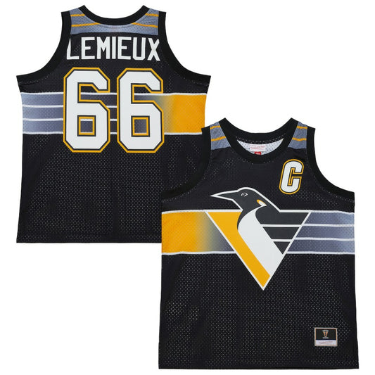 Mario Lemieux Pittsburgh Penguins Mitchell & Ness Unisex Maxxed Out Fashion Basketball Jersey - Black | NHL Jerseys