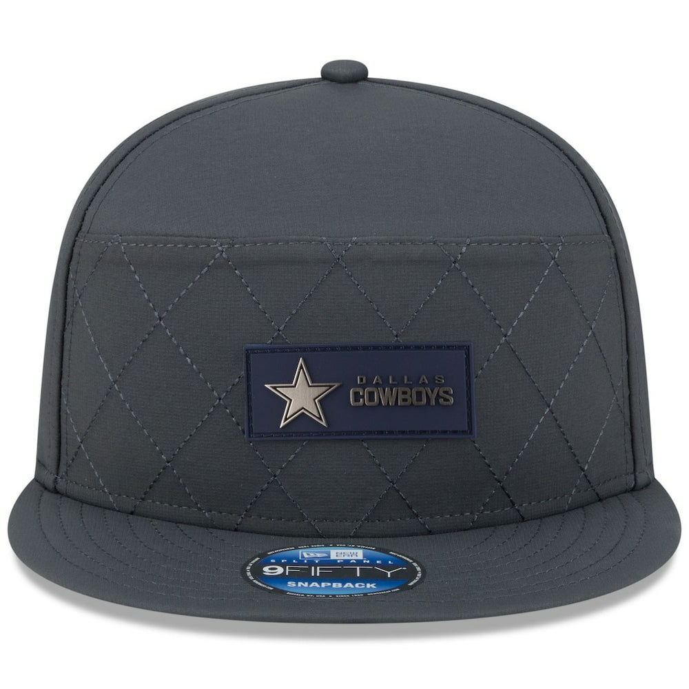 Dallas Cowboys New Era 2025 Sideline Cold Weather Split Panel 9FIFTY Snapback Hat Charcoal - NFL