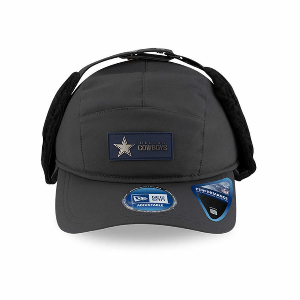 Dallas Cowboys New Era 2025 Sideline Cold Weather Runner Dog Ear Adjustable Hat Charcoal - NFL