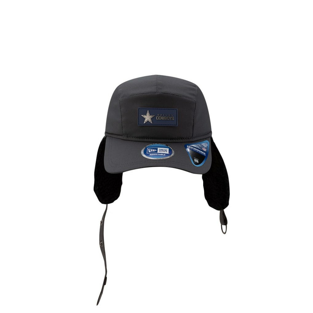 Dallas Cowboys New Era 2025 Sideline Cold Weather Runner Dog Ear Adjustable Hat Charcoal - NFL