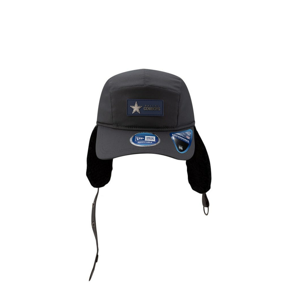 Dallas Cowboys New Era 2025 Sideline Cold Weather Runner Dog Ear Adjustable Hat Charcoal - NFL