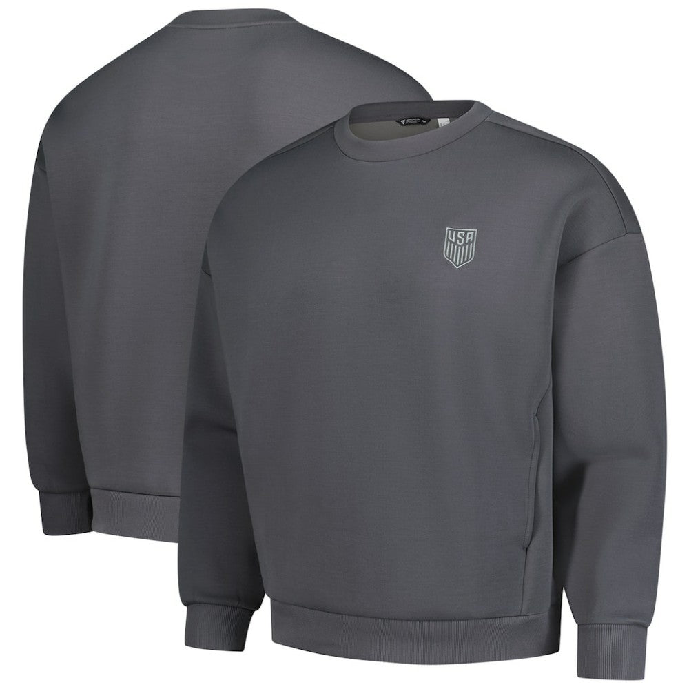 USMNT Levelwear Luxe Signature Lineage Tri-Blend Pullover Sweatshirt - Gray