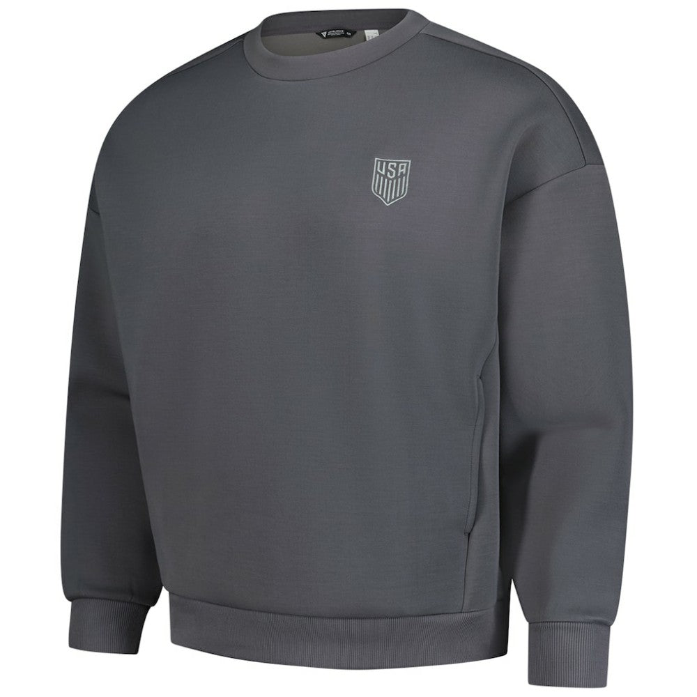 USMNT Levelwear Luxe Signature Lineage Tri-Blend Pullover Sweatshirt - Gray