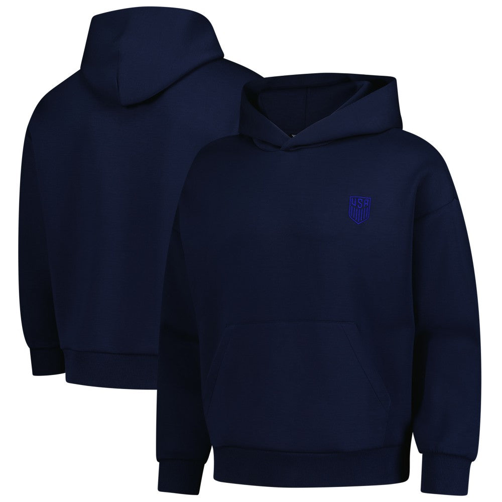 USMNT Levelwear Luxe Signature Tri-Blend Pullover Hoodie - Navy