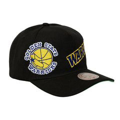 Mitchell & Ness - Golden State Warriors Busted Logo Wordmark Wrap-Around Pro Pinch Adjustable Hat - Black