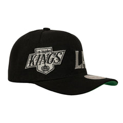Los Angeles Kings - Mitchell & Ness Busted Logo Wordmark Wrap-Around Pro Pinch Adjustable Hat Black