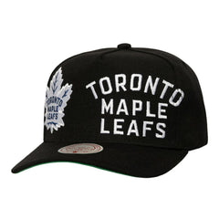 Toronto Maple Leafs - Mitchell & Ness Busted Logo Wordmark Wrap-Around Pro Pinch Adjustable Hat Black