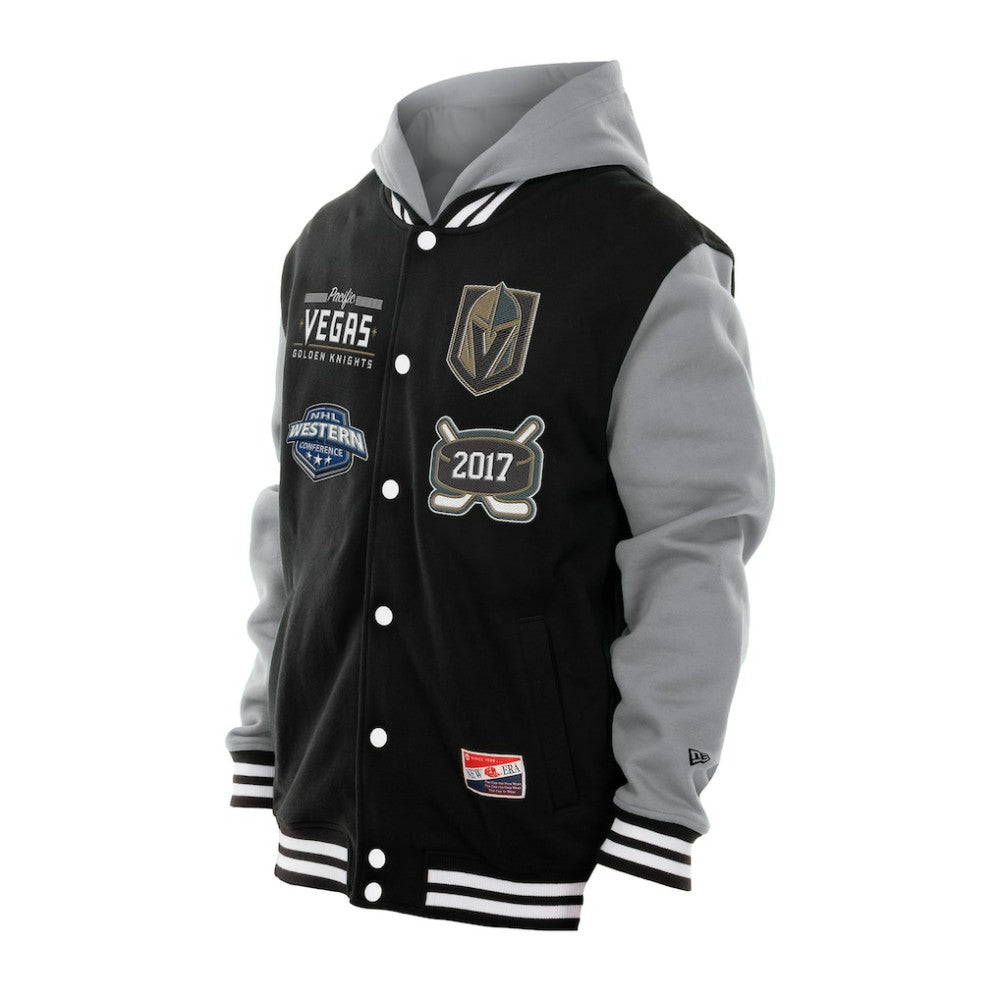 Vegas Golden Knights New Era Full-Snap Fleece Hoodie Jacket Black/Grey