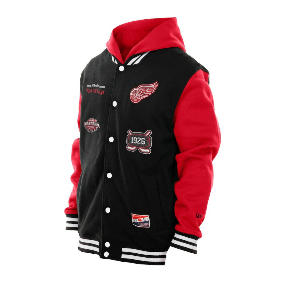 Detroit Red Wings - New Era Full-Snap Fleece Hoodie Jacket Black/Red