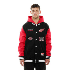 Detroit Red Wings - New Era Full-Snap Fleece Hoodie Jacket Black/Red