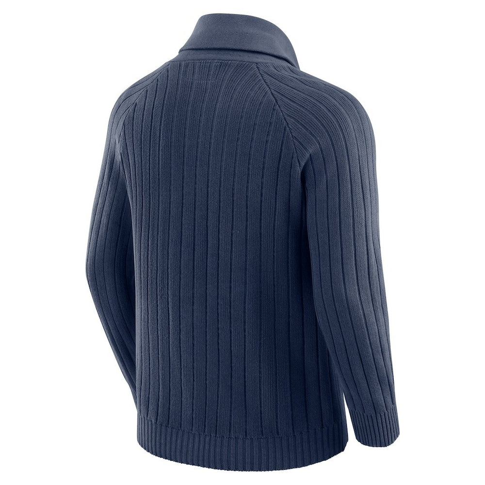 Dallas Cowboys J. Palmer The Playmaker Cardigan Raglan Sweater Navy - NFL
