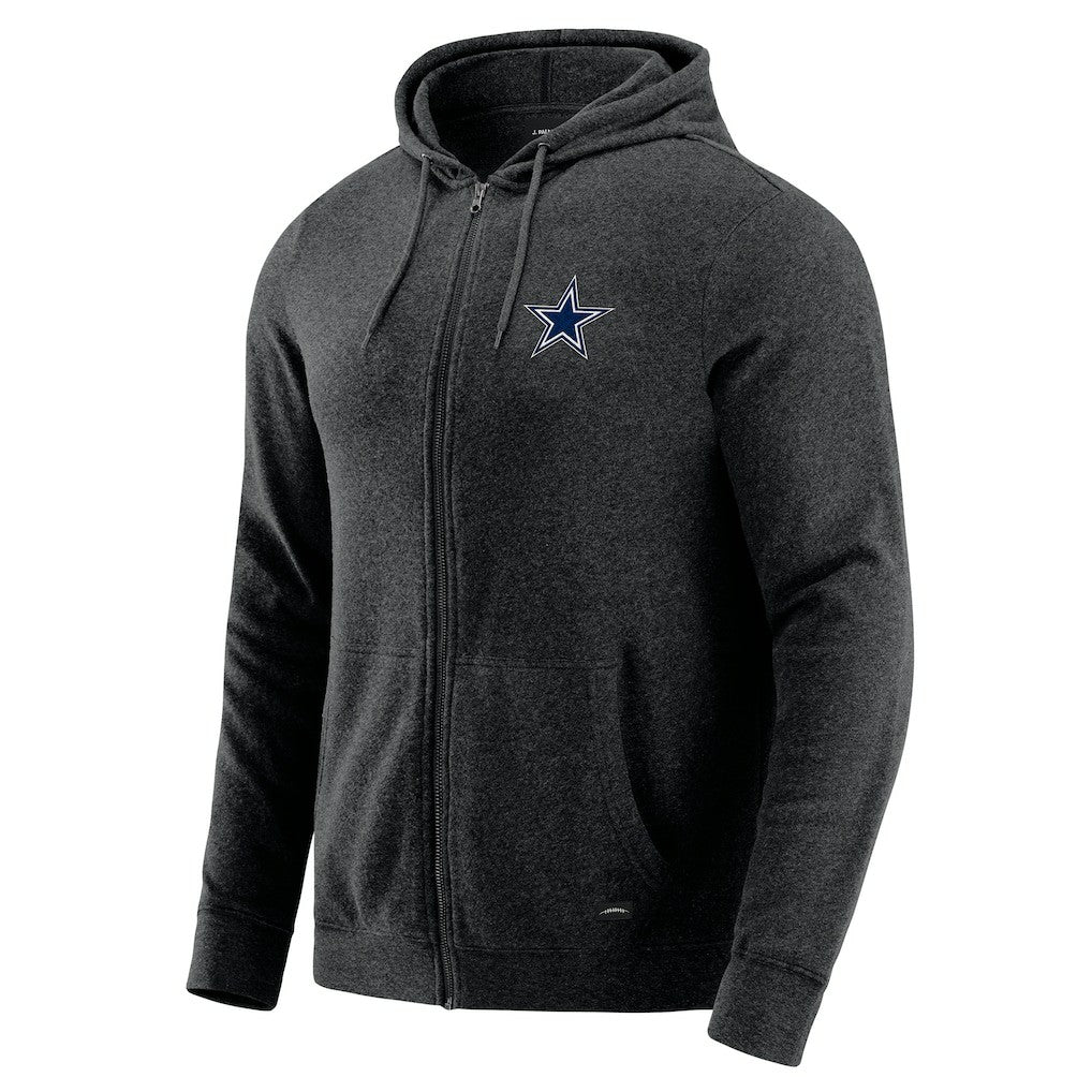 Dallas Cowboys J. Palmer Players Lounge Tri-Blend Full-Zip Hoodie Dark Heather Gray - NFL