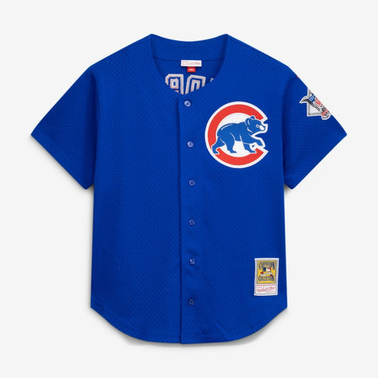 Ryne Sandberg Chicago Cubs Mitchell & Ness Cooperstown Collection 1997 Mesh Batting Practice Button-Up Jersey - Royal | MLB Jerseys