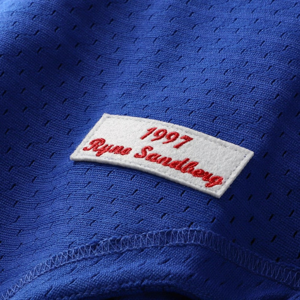 Ryne Sandberg Chicago Cubs Mitchell & Ness Cooperstown Collection 1997 Mesh Batting Practice Button-Up Jersey - Royal | MLB Jerseys