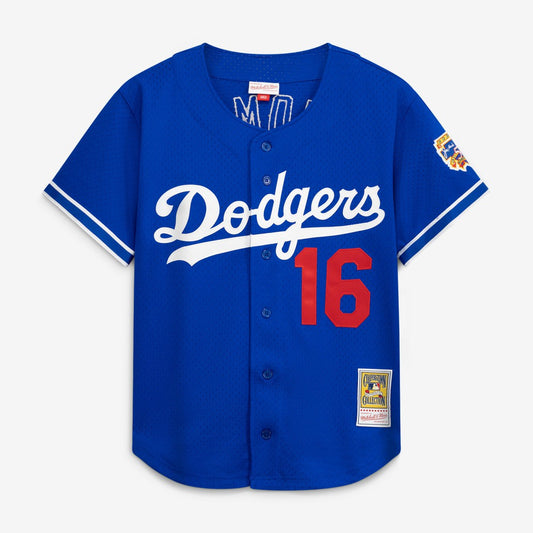 Hideo Nomo Los Angeles Dodgers Mitchell & Ness Cooperstown Collection Mesh Batting Practice Button-Up Jersey - Royal | MLB Jerseys