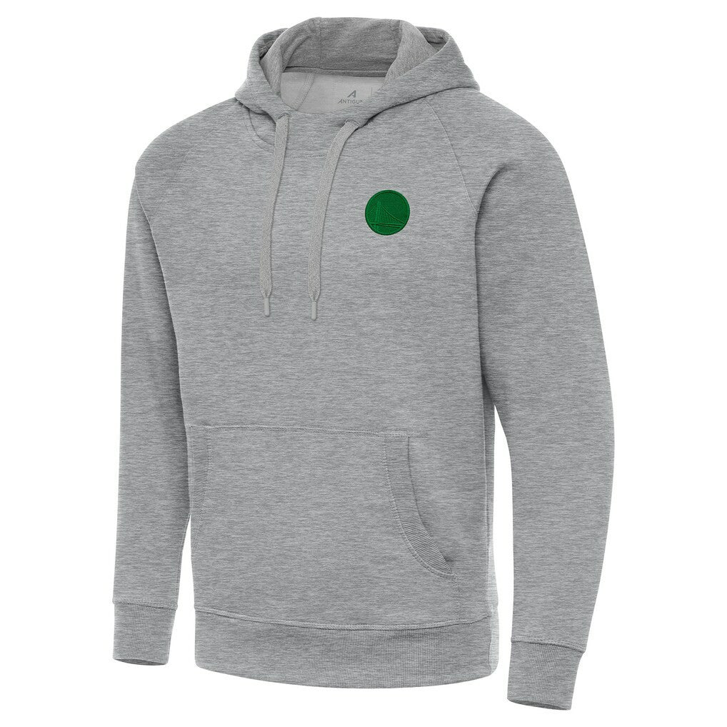 NBA - Golden State Warriors Antigua St. Patrick's Day Victory Raglan Pullover Hoodie - Heather Gray