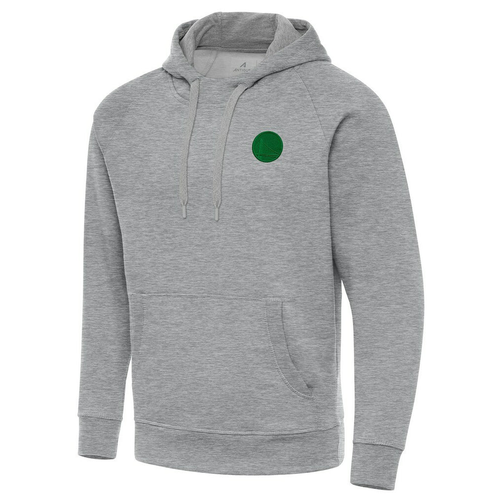 NBA - Golden State Warriors Antigua St. Patrick's Day Victory Raglan Pullover Hoodie - Heather Gray